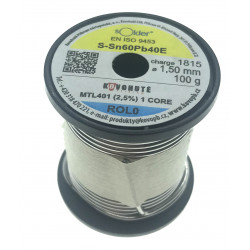 Olovnatá pájka Kovohutě Příbram 1.5mm 100g (Sn60Pb40)