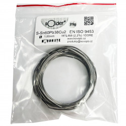 Olovnatá pájka Kovohutě Příbram 1.0mm 25g (Sn60Pb38Cu2)