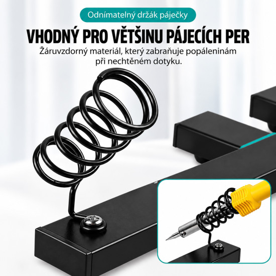 Otočný držák na plošné spoje se stojánkem na páječku 300x165mm