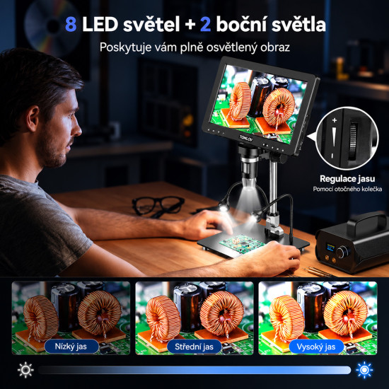 TOMLOV DM9 Max - digitální mikroskop s 10.1" displejem