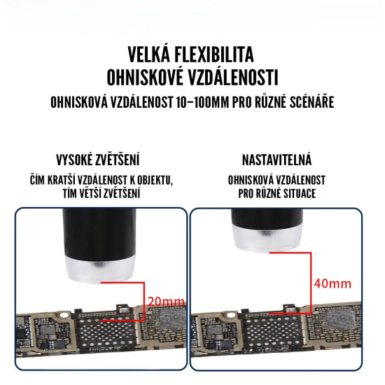 Digitální mikroskop BEST BST-X9 10–1600x s 9" LCD displejem