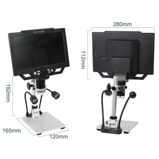 Digitální mikroskop BEST BST-X9 10–1600x s 9" LCD displejem