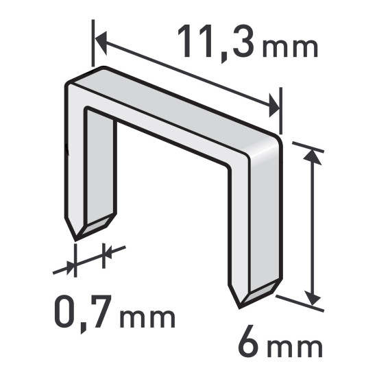 Spony 6mm, 11.3x0.52x0.70mm EXTOL PREMIUM - balení 1000ks