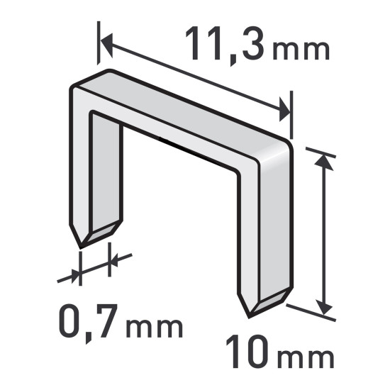 Spony 10mm, 11.3x0.52x0.70mm EXTOL PREMIUM - balení 1000ks