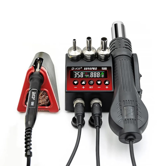Pájecí stanice JCD-8898PRO horký vzduch 800W (100-480°C) + mikropájka 80W (180-500°C)