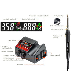 Pájecí stanice JCD-8898PRO horký vzduch 800W (100-480°C) + mikropájka 80W (180-500°C)