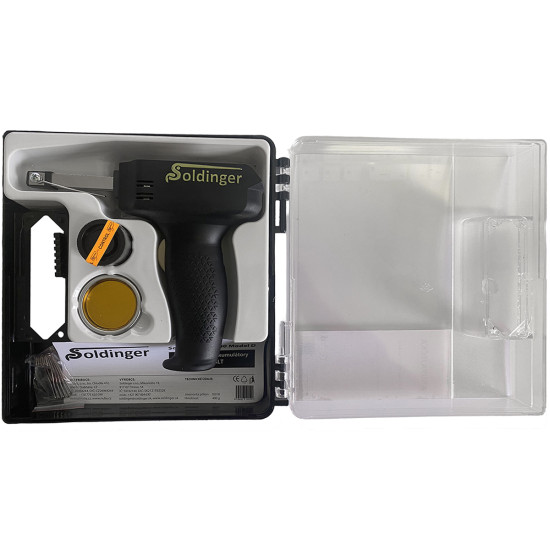Transformátorová aku páječka Soldinger PC-100 pro akumulátory DeWalt v kufříku
