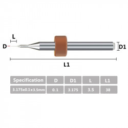 Sada mini vrtáků na plošné spoje (10ks, 0.1mm) 