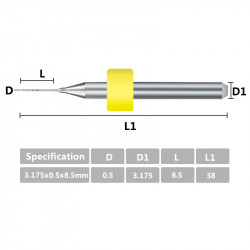 Sada mini vrtáků na plošné spoje (10ks, 0.5mm) 
