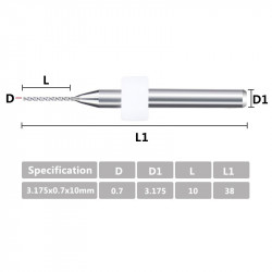 Sada mini vrtáků na plošné spoje (10ks, 0.7mm) 