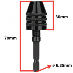 Sklíčidlo XCAN 0.3 - 6.5mm černé