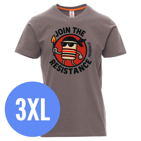 Tričko JOIN THE RESISTANCE - Steel Gray, pánské, 3XL