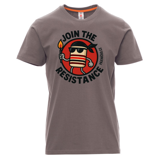 Tričko JOIN THE RESISTANCE - Steel Gray, pánské, L