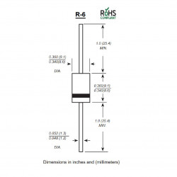 Dioda 10A10 MDD (R6) 1000V/10A