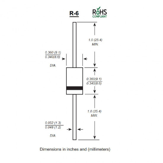 Dioda 10A10 MDD (R6) 1000V/10A