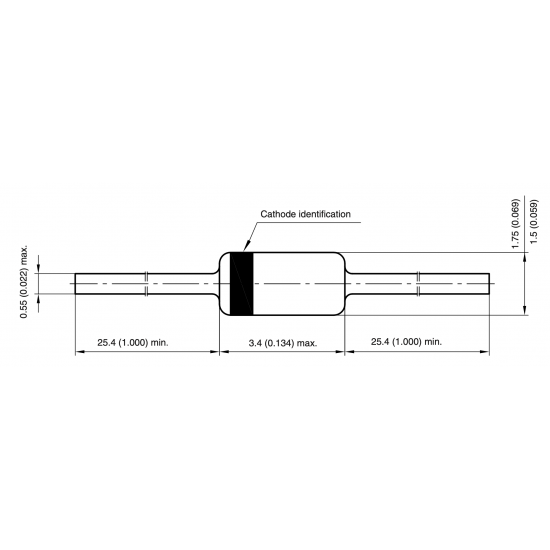 Dioda 1N4148 (DO35) 75V/0.2A