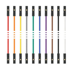 Barevný silikonový DuPont Kabel F-F (samice samice) 30cm 10ks