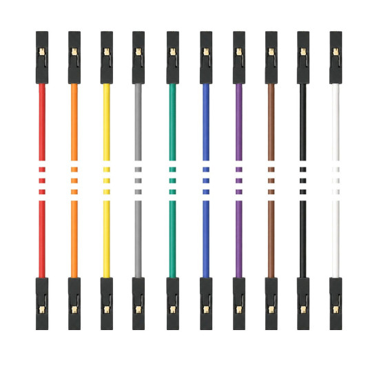 Barevný silikonový DuPont Kabel F-F (samice samice) 30cm 10ks