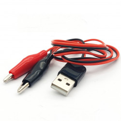 Napájecí USB kabel s krokosvorkami 60cm