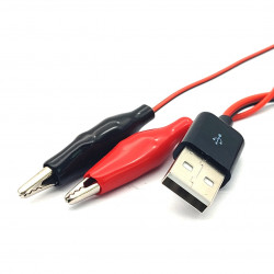 Napájecí USB kabel s krokosvorkami 60cm