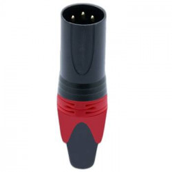 Konektor XLR 3 piny samec červený D1001
