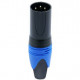 Konektor XLR 3 piny samec modrý D1001