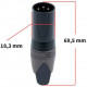 Konektor XLR 3 piny samec modrý D1001