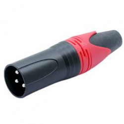 Konektor XLR 3 piny samec červený D1001