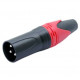 Konektor XLR 3 piny samec červený D1001