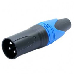 Konektor XLR 3 piny samec modrý D1001