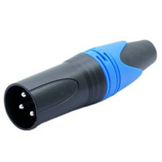 Konektor XLR 3 piny samec modrý D1001
