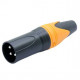 Konektor XLR 3 piny samec oranžový D1001