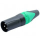 Konektor XLR 3 piny samec zelený D1001