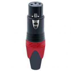 Konektor XLR 3 piny samice červená D1001