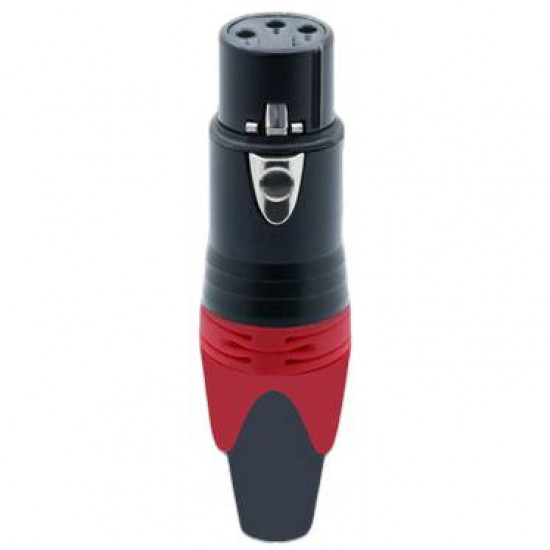 Konektor XLR 3 piny samice červená D1001