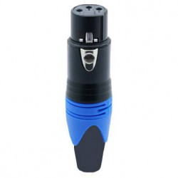 Konektor XLR 3 piny samice modrá D1001