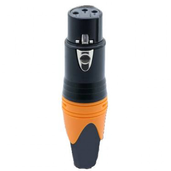 Konektor XLR 3 piny samice oranžová D1001