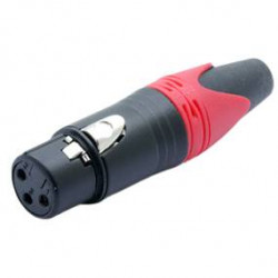 Konektor XLR 3 piny samice červená D1001