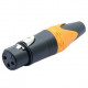 Konektor XLR 3 piny samice oranžová D1001