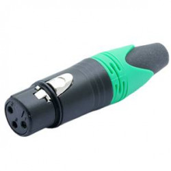Konektor XLR 3 piny samice zelená D1001