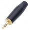 Audio konektor jack 3.5mm TC211 stereo vidlice samec pozlacený černý