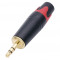 Audio konektor jack 3.5mm TC211 stereo vidlice samec pozlacený červený