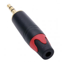 Audio konektor jack 3.5mm TC211 stereo vidlice samec pozlacený červený