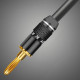 Banánek 4mm R L1013 černý pozlacený šroubovací
