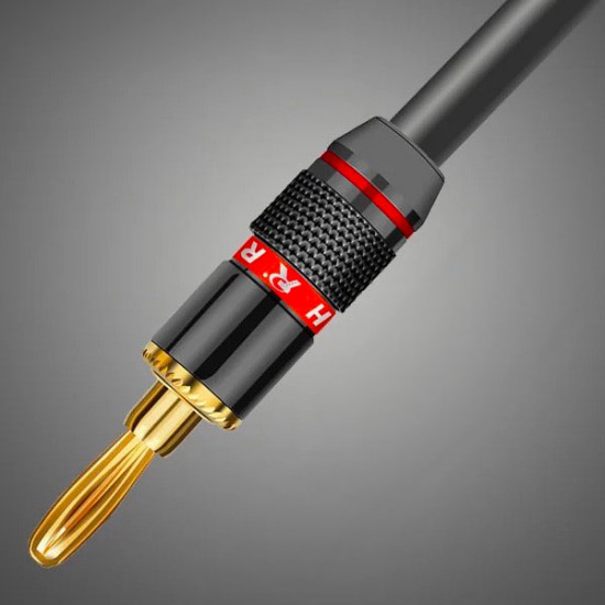 Banánek 4mm R L1013 červený pozlacený šroubovací