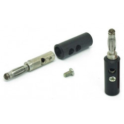 Banánek 4mm černý, šroubovací