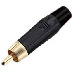 Konektor RCA CINCH černý vidlice samec pozlacený TR045B