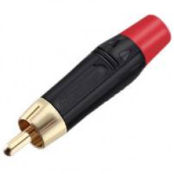Konektor RCA CINCH červený vidlice samec pozlacený TR045R