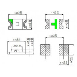 LED dioda SMD 1206, bílá