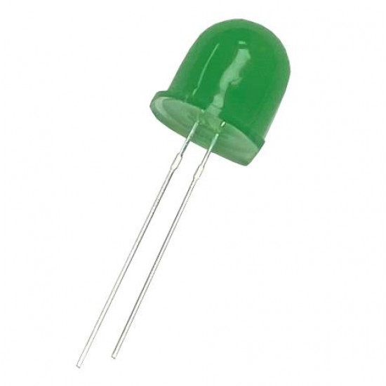 LED dioda kulatá 12mm difuzní, zelená